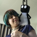 The tremendously talented Kat, and her stuffed creation.