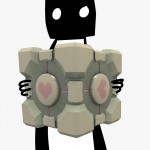 “Am I suppose to eat it or make love to it?” asks Bug, holding a Companion Cube. Picture by Archana Kumar